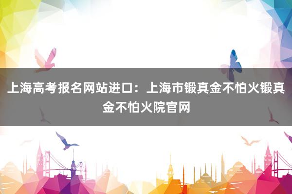 上海高考报名网站进口：上海市锻真金不怕火锻真金不怕火院官网